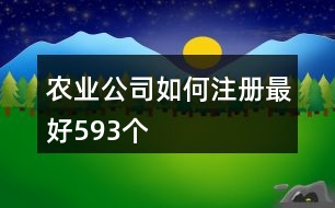 農(nóng)業(yè)公司如何注冊(cè)最好593個(gè)