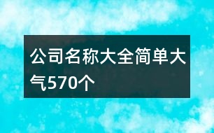 公司名稱大全簡單大氣570個