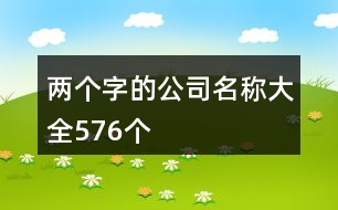 兩個(gè)字的公司名稱(chēng)大全576個(gè)