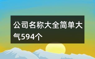 公司名稱大全簡(jiǎn)單大氣594個(gè)