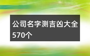 公司名字測吉兇大全570個(gè)