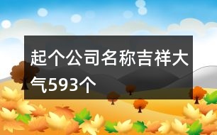 起個公司名稱吉祥大氣593個