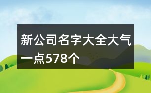 新公司名字大全大氣一點578個