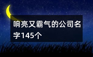 響亮又霸氣的公司名字145個