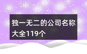 獨(dú)一無(wú)二的公司名稱(chēng)大全119個(gè)