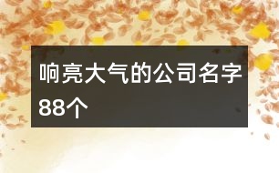 響亮大氣的公司名字88個