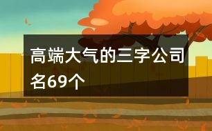 高端大氣的三字公司名69個(gè)