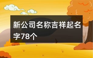 新公司名稱吉祥起名字78個