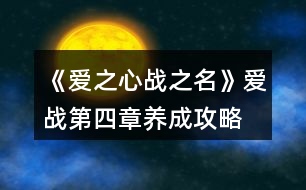 《愛(ài)之心戰(zhàn)之名》愛(ài)戰(zhàn)第四章養(yǎng)成攻略