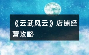 《云武風(fēng)云》店鋪經(jīng)營(yíng)攻略