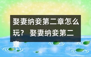 娶妻納妾第二章怎么玩？ 娶妻納妾第二章攻略