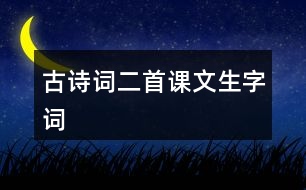 古詩詞二首課文生字詞