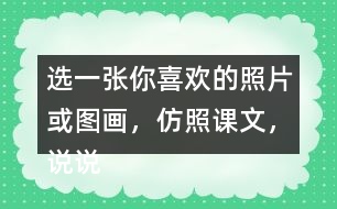 選一張你喜歡的照片或圖畫，仿照課文，說(shuō)說(shuō)上面都有什么。