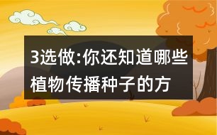 3、選做:你還知道哪些植物傳播種子的方法?可以選用下面的詞語(yǔ)，仿照課文說一說。