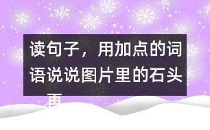 讀句子，用加點的詞語說說圖片里的石頭，再選一張圖片寫下來。