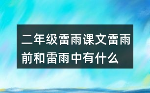 二年級雷雨課文,雷雨前和雷雨中有什么變化