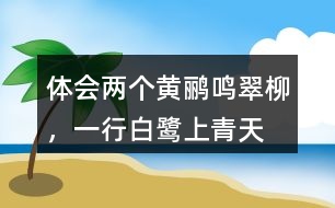 體會(huì)“兩個(gè)黃鸝鳴翠柳，一行白鷺上青天”看到了怎樣的的畫面