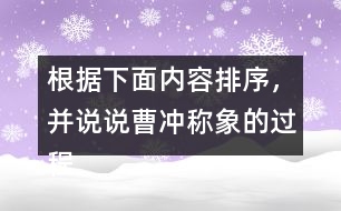 根據(jù)下面內(nèi)容排序，并說說曹沖稱象的過程？