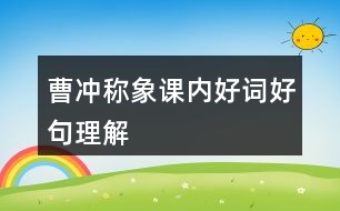 曹沖稱象課內好詞好句理解