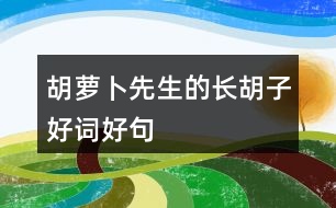 胡蘿卜先生的長胡子好詞好句