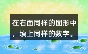 在右面同樣的圖形中，填上同樣的數(shù)字。