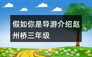 假如你是導(dǎo)游介紹趙州橋三年級