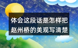 體會(huì)這段話是怎樣把趙州橋的美觀寫(xiě)清楚的