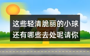 這些輕清脆麗的小球還有哪些去處呢請(qǐng)你發(fā)揮想象寫一寫