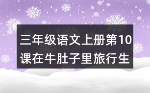 三年級(jí)語文上冊(cè)第10課在牛肚子里旅行生字注音及組詞