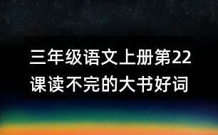 三年級(jí)語文上冊(cè)第22課讀不完的大書好詞好句摘抄