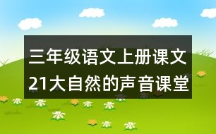 三年級語文上冊課文21大自然的聲音課堂筆記近義詞反義詞