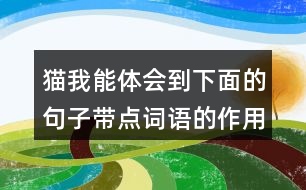 貓我能體會(huì)到下面的句子帶點(diǎn)詞語的作用，還能用這些詞語說句子呢。