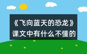 《飛向藍(lán)天的恐龍》課文中有什么不懂的問(wèn)題并試著解決