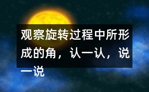 觀察旋轉(zhuǎn)過程中所形成的角，認(rèn)一認(rèn)，說一說，你發(fā)現(xiàn)了什么？