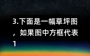 3.下面是一幅草坪圖，如果圖中方框代表1平方米，試估計草坪的面積。