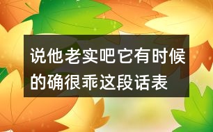 說他老實(shí)吧,它有時候的確很乖這段話表達(dá)特點(diǎn)