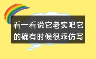 看一看說它老實(shí)吧它的確有時(shí)候很乖仿寫貓句子,你會(huì)怎么寫？