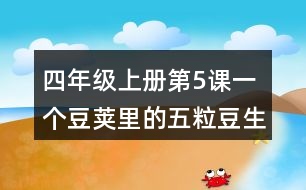 四年級上冊第5課一個(gè)豆莢里的五粒豆生字注音組詞