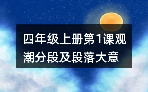 四年級(jí)上冊(cè)第1課觀潮分段及段落大意