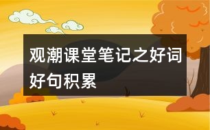 觀潮課堂筆記之好詞好句積累