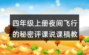 四年級上冊夜間飛行的秘密評課說課稿教學(xué)反思點評