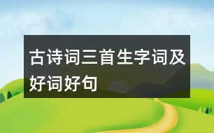 古詩詞三首生字詞及好詞好句