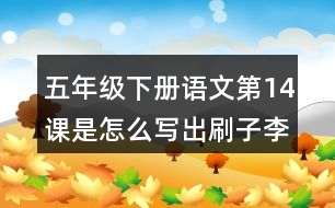 五年級下冊語文第14課是怎么寫出刷子李的特點