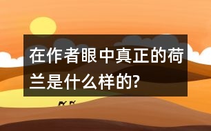 在作者眼中真正的荷蘭是什么樣的?