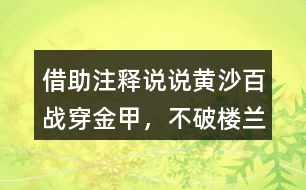 借助注釋說(shuō)說(shuō)“黃沙百戰(zhàn)穿金甲，不破樓蘭終不還”的意思及詩(shī)人感情