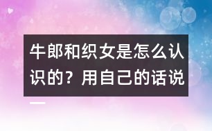 牛郎和織女是怎么認(rèn)識的？用自己的話說一說