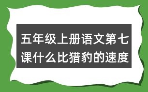 五年級(jí)上冊(cè)語(yǔ)文第七課什么比獵豹的速度更快生字組詞