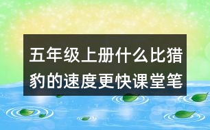 五年級上冊什么比獵豹的速度更快課堂筆記