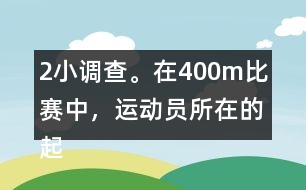 （2）小調(diào)查。在400m比賽中，運(yùn)動(dòng)員所在的起跑線位置是不一樣的，你知道這是為什么嗎？