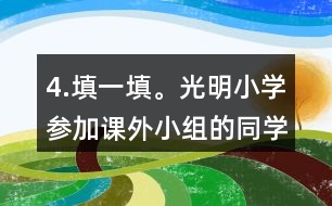 4.填一填。光明小學(xué)參加課外小組的同學(xué)有100人，參加各個小組的人數(shù)如下表。